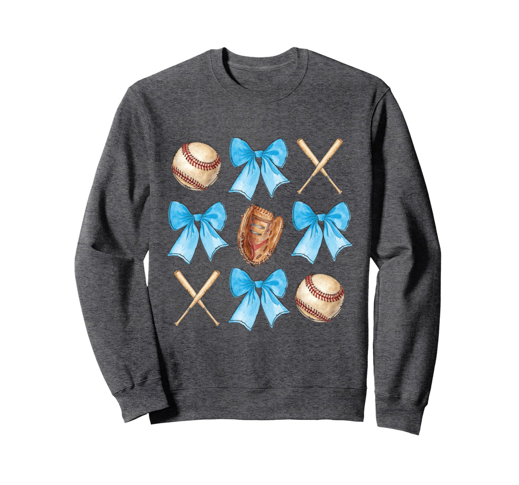 Baseball Coquette Bow Cheer Mom Sweatshirt - Trendy Graphic Men Women - T-Shirt, Sweatshirt, Hoodie