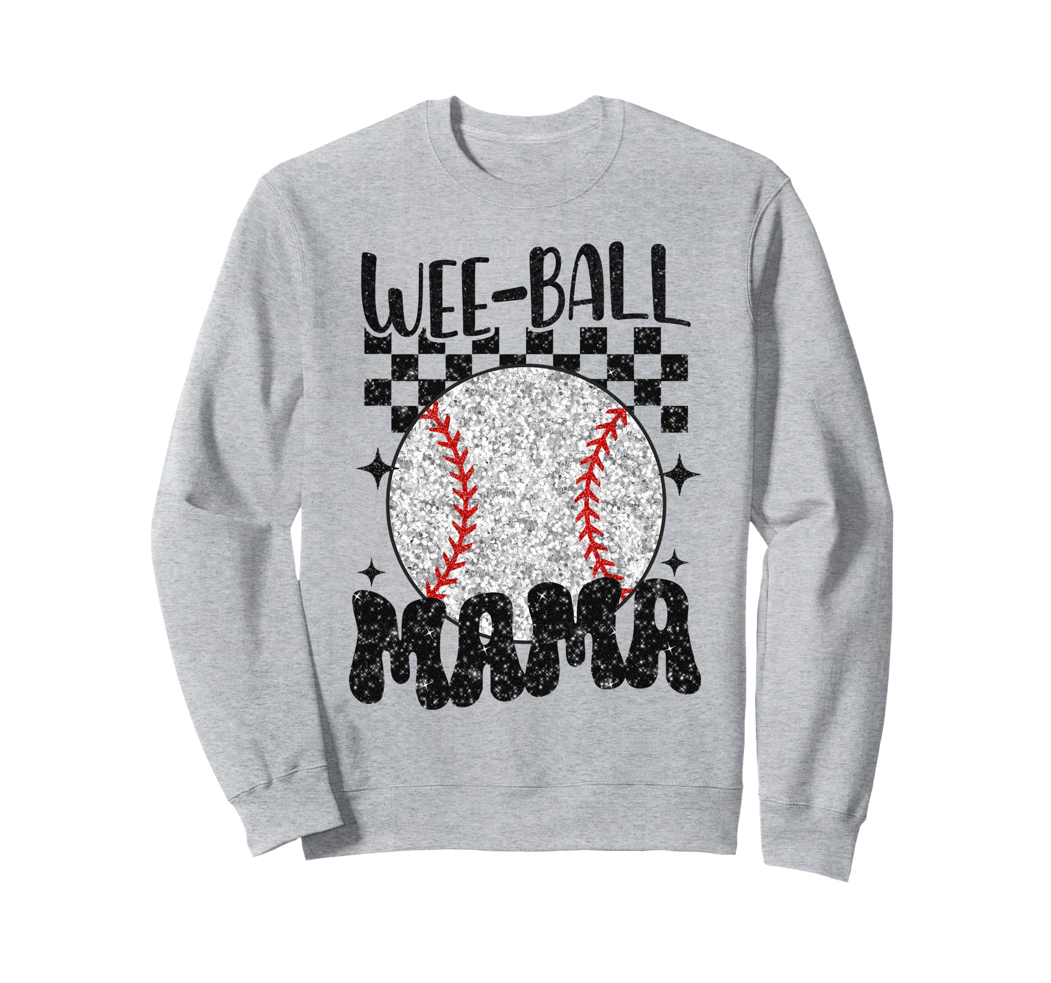 Wee Ball Mama Leopard Baseball Sweatshirt - Casual Everyday Wear Men Women - T-Shirt, Sweatshirt, Hoodie