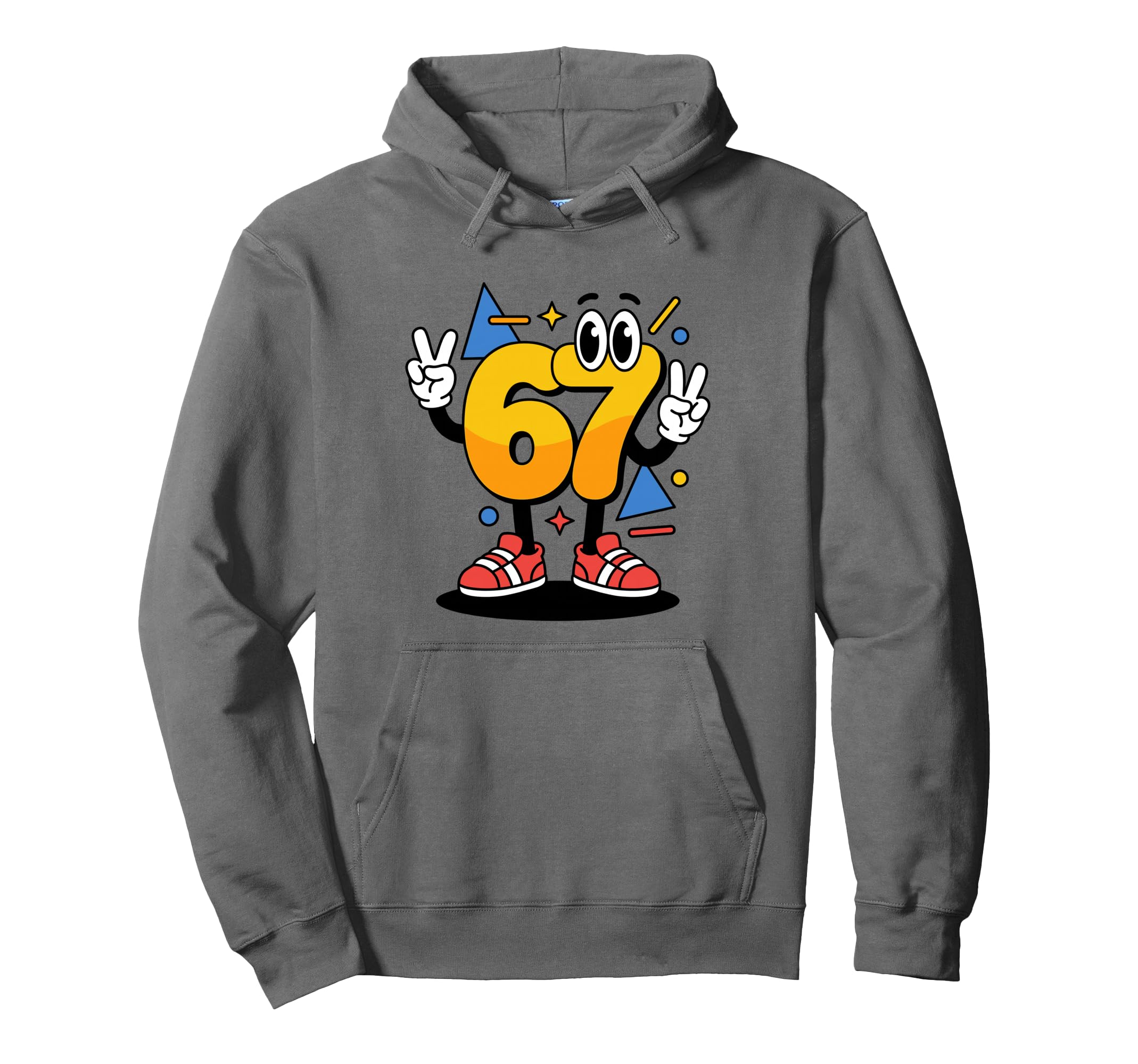 90S Cartoon Mascot Number 67 Nostalgia Hoodie - Streetwear Style Unisex - T-Shirt, Sweatshirt, Hoodie