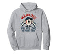Baseball Warning Will Yell Loud Possibly Hoodie - Graphic Print Men Women - T-Shirt, Sweatshirt, Hoodie
