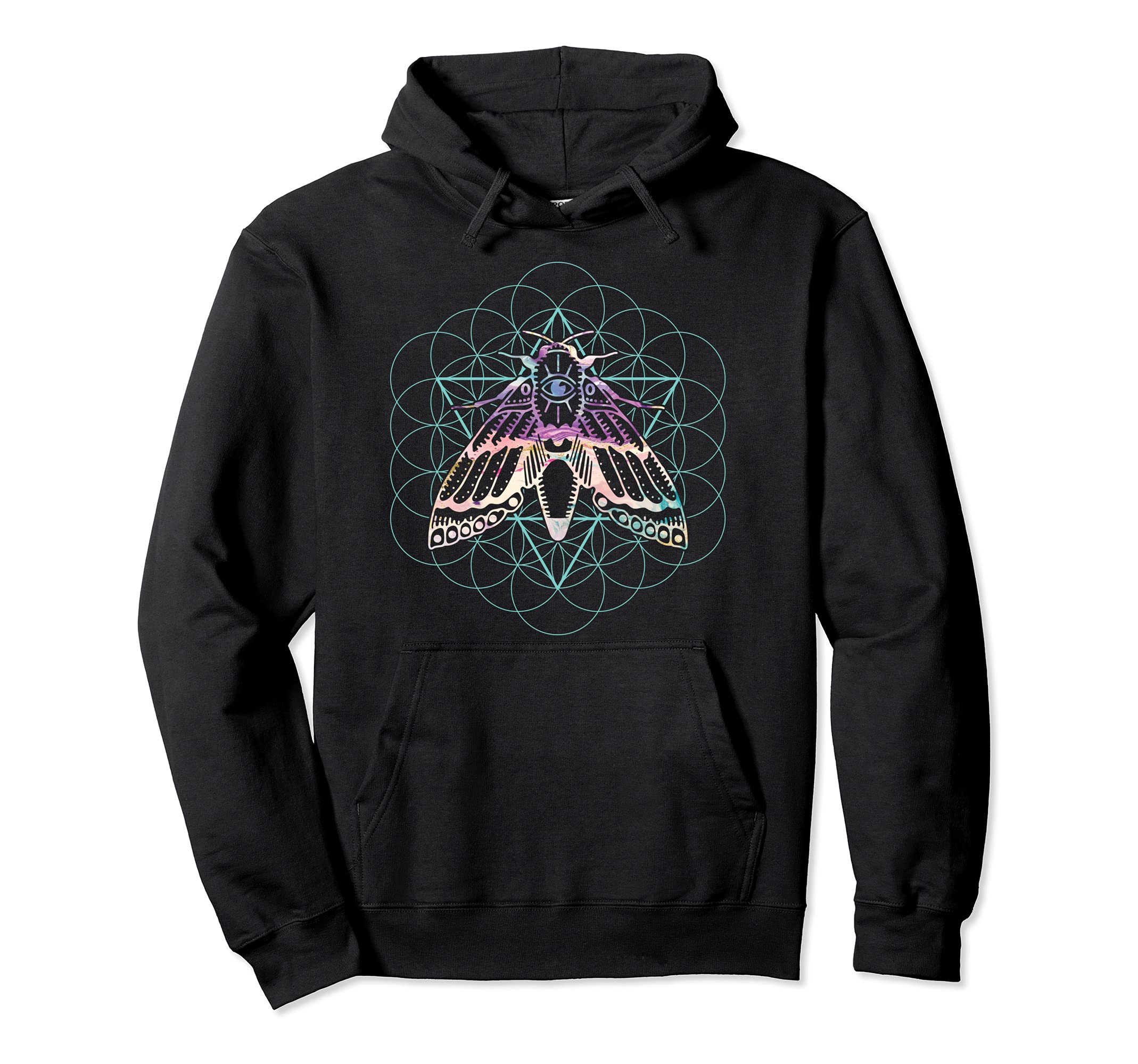 Animal Moth Insect Sacred Geometry Pagan Hoodie - Unique Graphic Men Women - T-Shirt, Sweatshirt, Hoodie