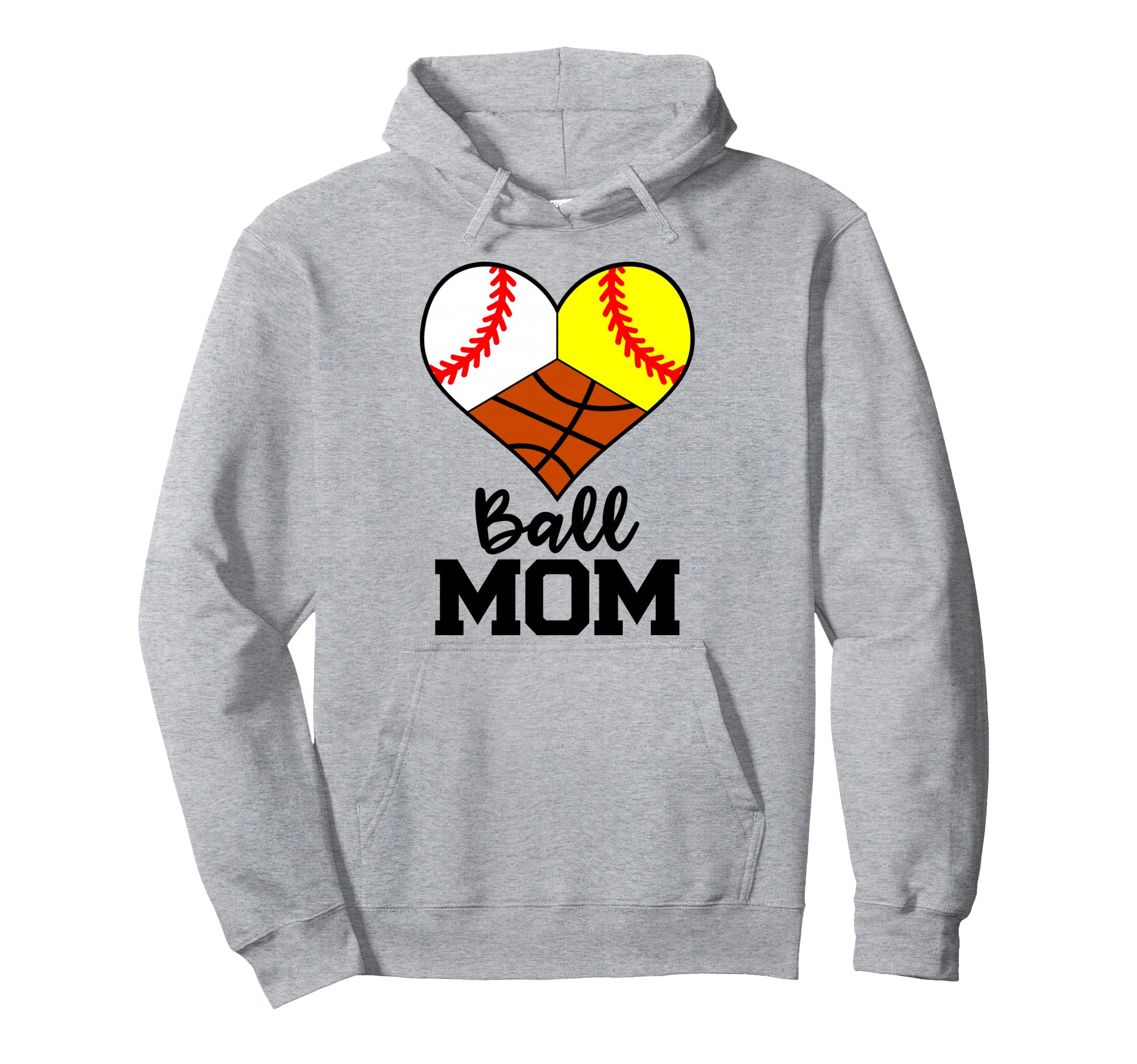 Ball Mom Funny Baseball Softball Basketball Hoodie - Unique Graphic Unisex - T-Shirt, Sweatshirt, Hoodie