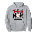 T Ball Mom Red Varsity Baseball Mama Hoodie - Trendy Graphic for Adults - T-Shirt, Sweatshirt, Hoodie