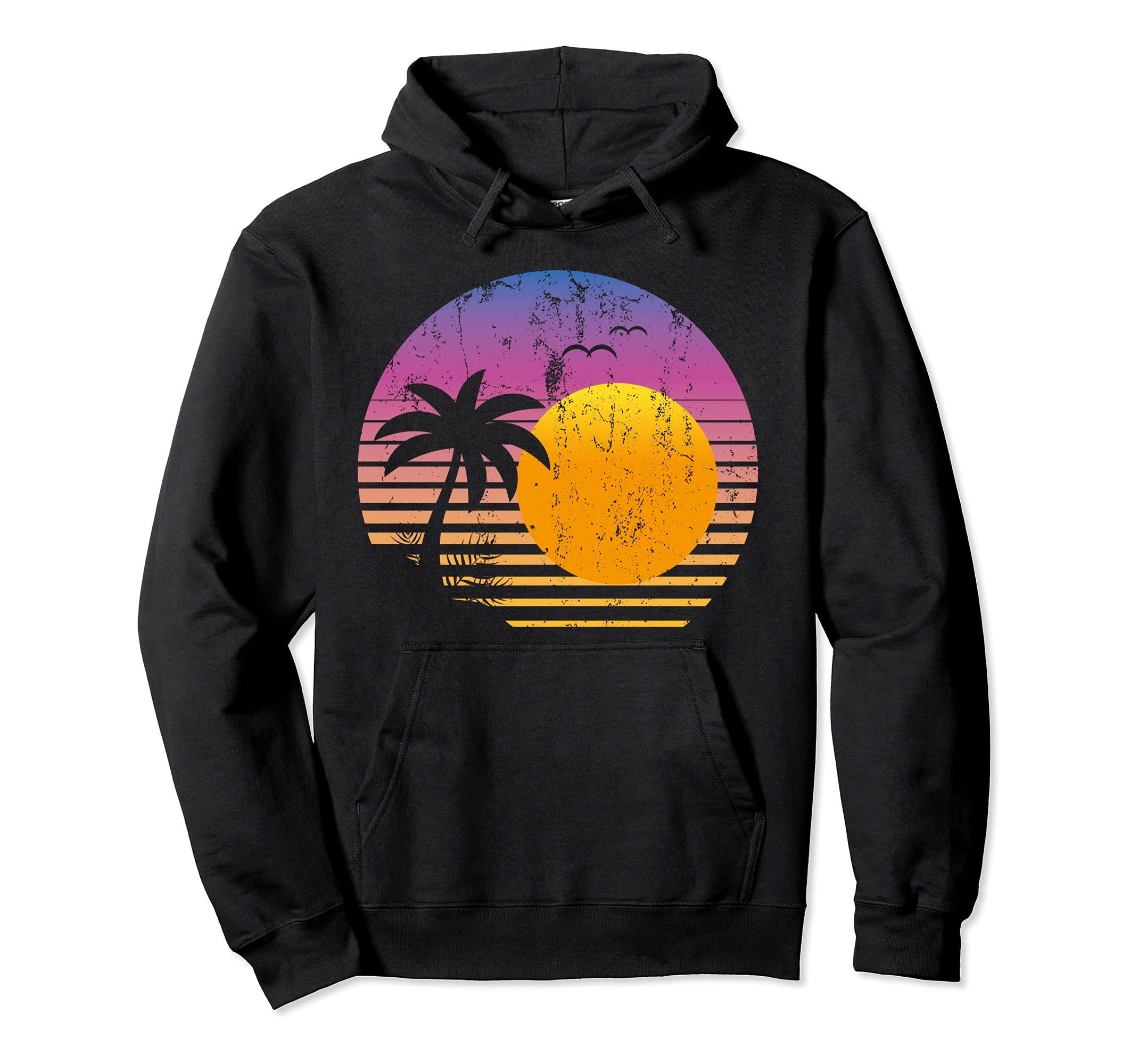 90S Vaporwave Aesthetic Tropical Sunset 80S Hoodie - Unique Graphic Unisex - T-Shirt, Sweatshirt, Hoodie
