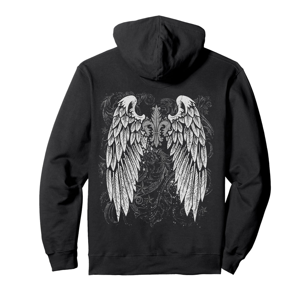 Grunge Wings Angel Back Y2K 2000S Hoodie - Casual Everyday Wear Unisex - T-Shirt, Sweatshirt, Hoodie