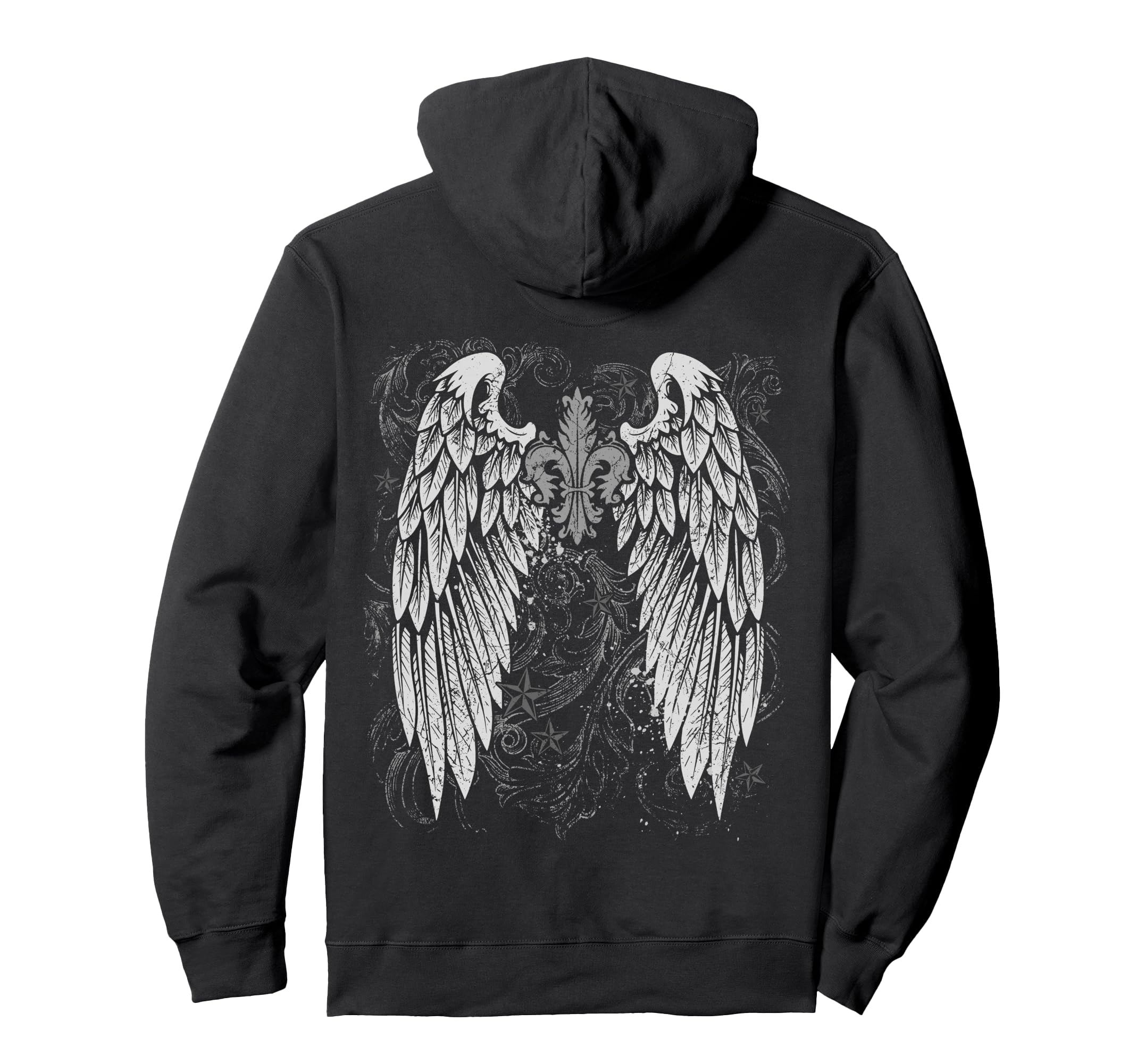 Grunge Wings Angel Back Y2K 2000S Hoodie - Casual Everyday Wear Unisex - T-Shirt, Sweatshirt, Hoodie