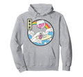 Surfing Wine Glass Japan Waves Kawaii Hoodie - Graphic Print Unisex - T-Shirt, Sweatshirt, Hoodie