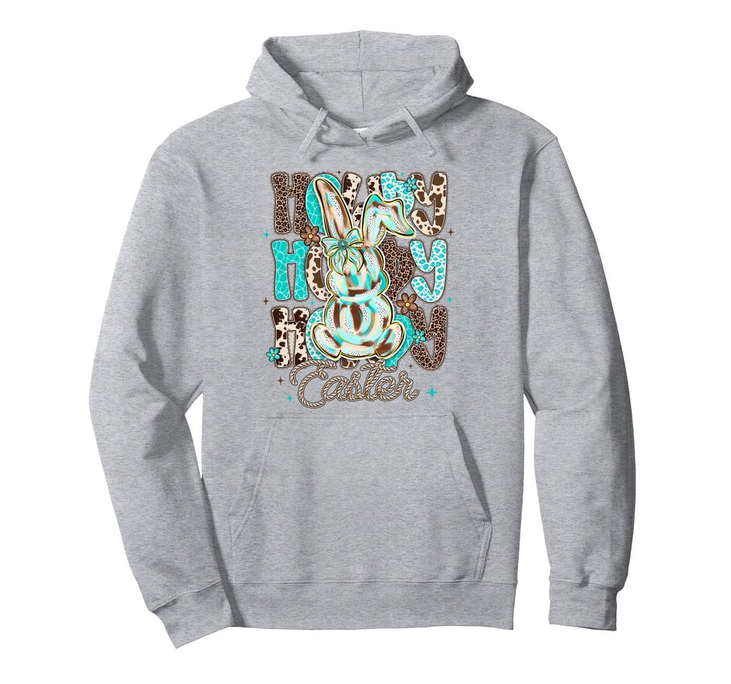 Cowhide Leopard Blue Turquoise Howdy Hoodie - Minimalist Print for Adults - T-Shirt, Sweatshirt, Hoodie