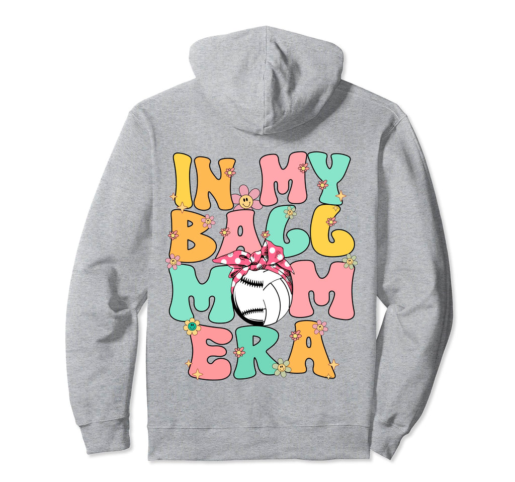 My Ball Mom Era Groovy Baseball Hoodie - Novelty Apparel Men Women - T-Shirt, Sweatshirt, Hoodie