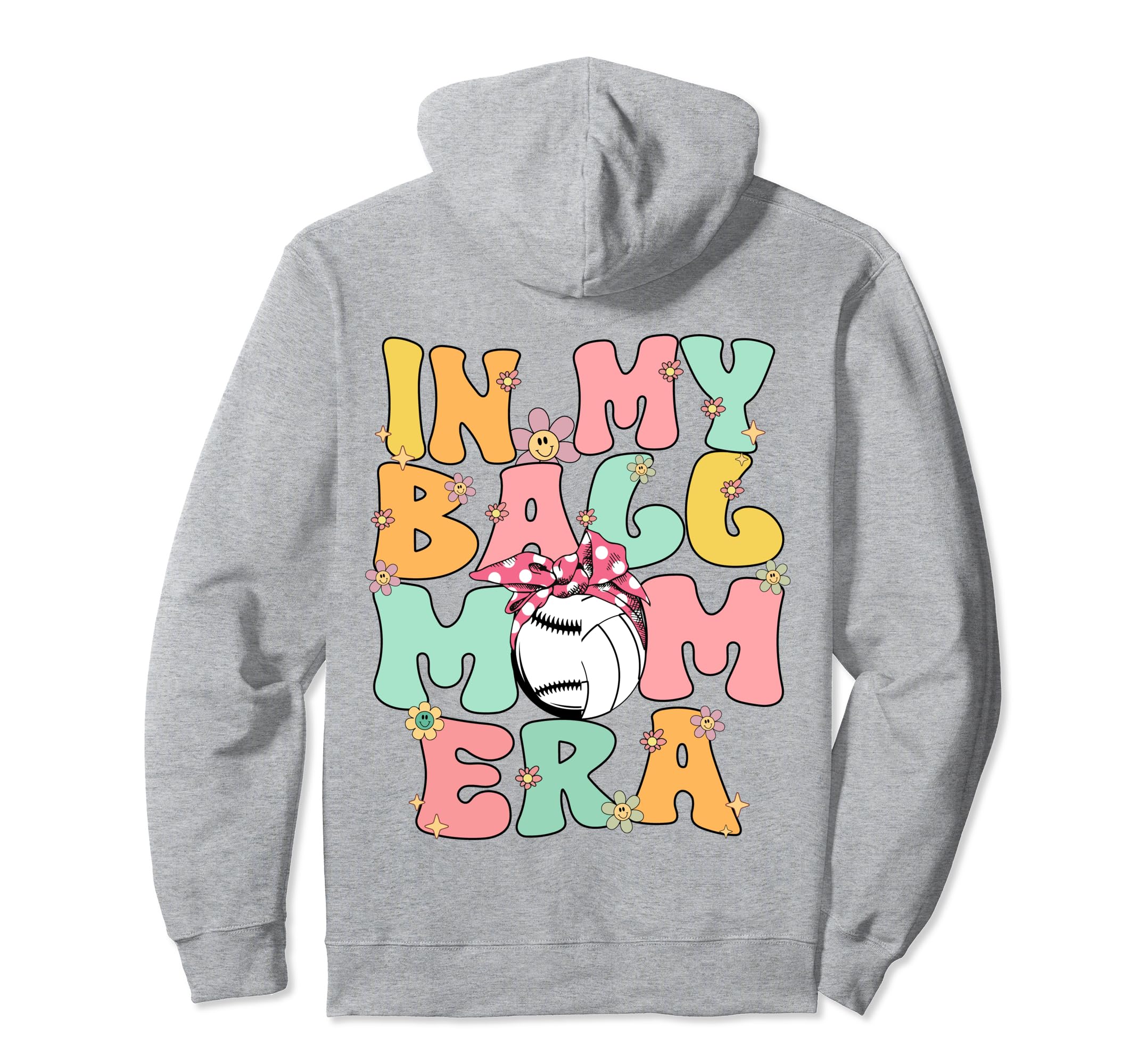 My Ball Mom Era Groovy Baseball Hoodie - Novelty Apparel Men Women - T-Shirt, Sweatshirt, Hoodie