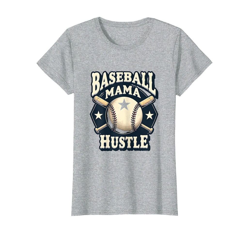 Baseball Mama Hustle Proud Sports Mom T-Shirt - Aesthetic Graphic Unisex - T-Shirt, Sweatshirt, Hoodie