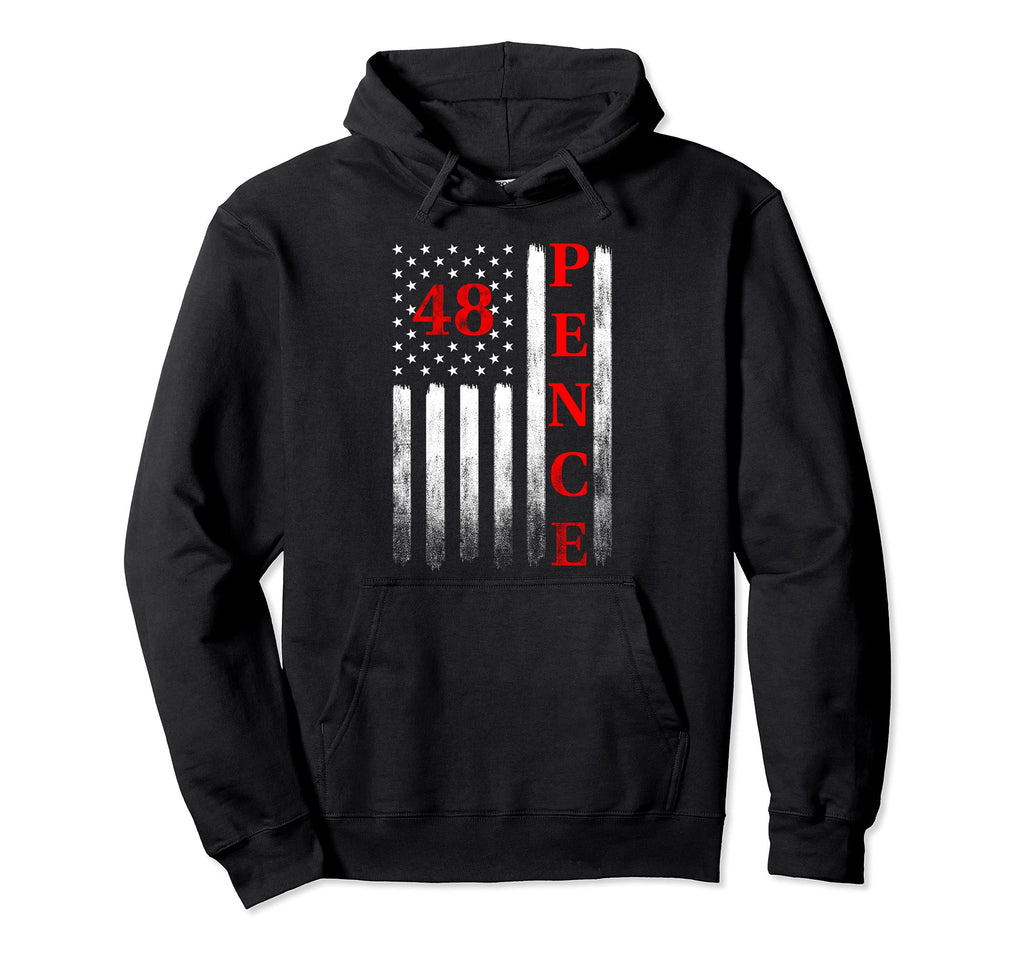 2028 Mike Pence American Flag Faded Hoodie - Fun Novelty Design Unisex - T-Shirt, Sweatshirt, Hoodie