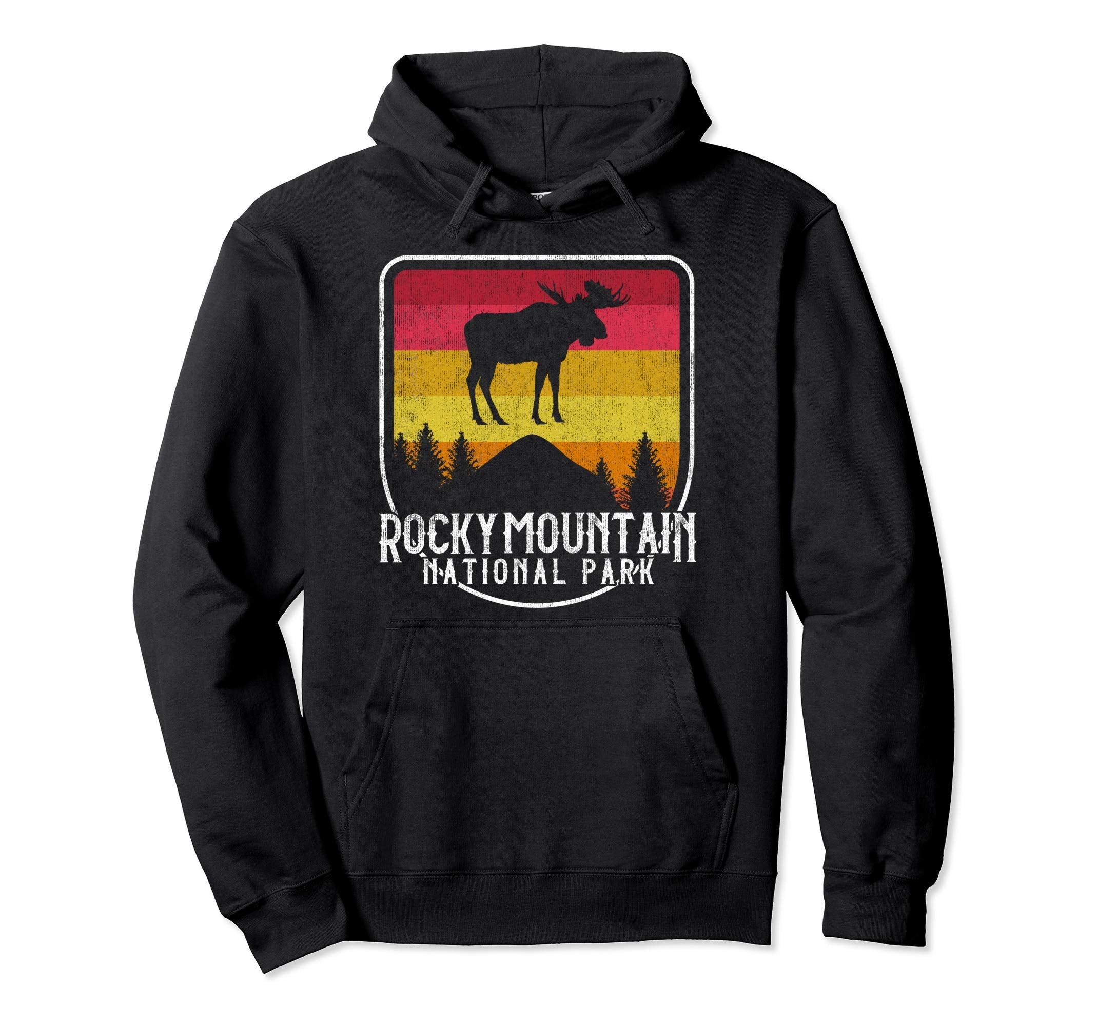 Rocky Mountain National Park Distressed Hoodie - Unique Graphic Men Women - T-Shirt, Sweatshirt, Hoodie