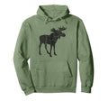 Moose Distressed Moose Hoodie - Unique Graphic Men Women - T-Shirt, Sweatshirt, Hoodie