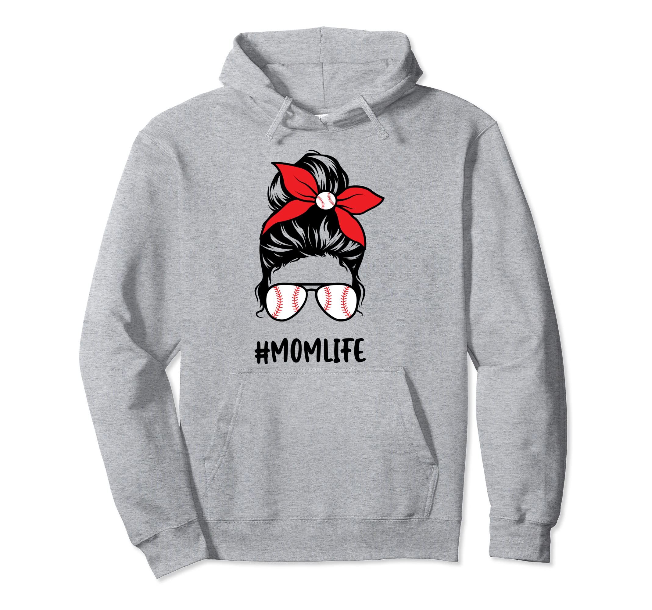 Mom Life Baseball Mom Hoodie - Fun Novelty Design Men Women - T-Shirt, Sweatshirt, Hoodie