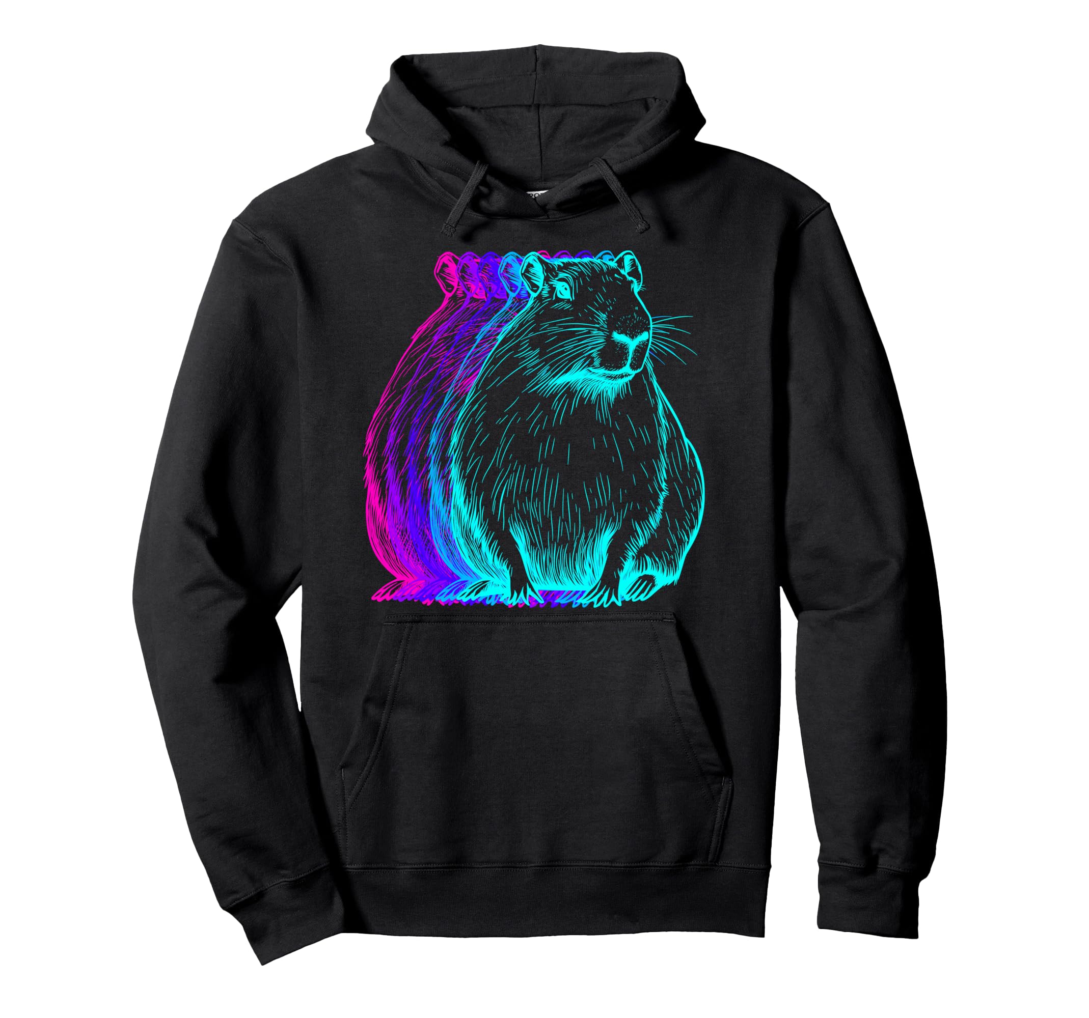 Capybara Capibara Vaporwave Hoodie - Custom Art Print Men Women - T-Shirt, Sweatshirt, Hoodie