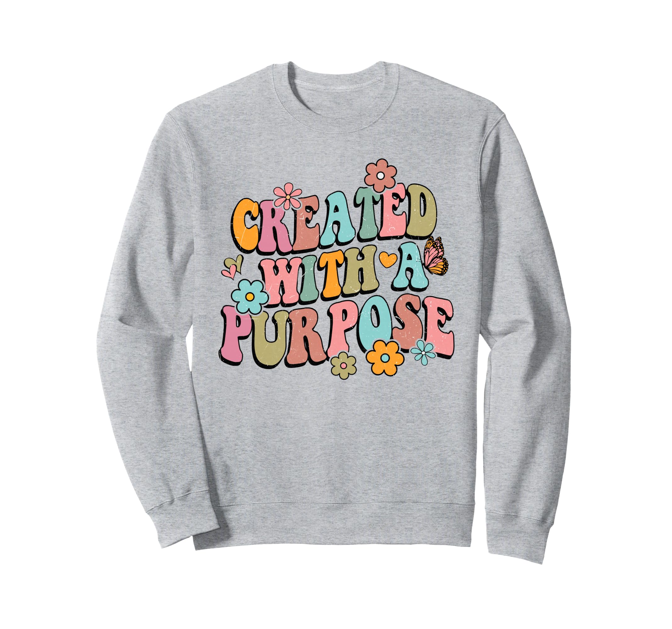 Boho Created Purpose Religious Sweatshirt - Aesthetic Graphic for Adults - T-Shirt, Sweatshirt, Hoodie