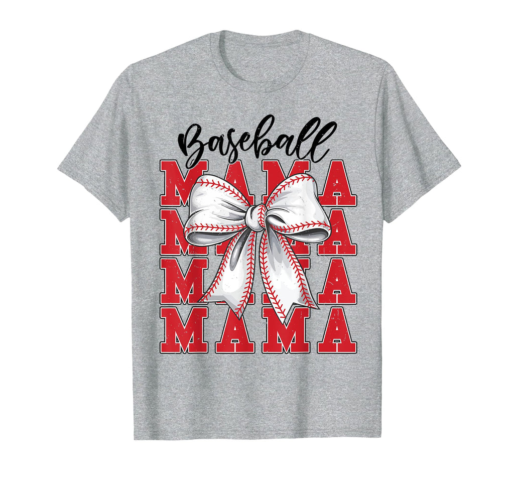 Baseball Mama Coquette Bow Game Day T-Shirt - Custom Art Print Men Women - T-Shirt, Sweatshirt, Hoodie