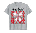 Baseball Mama Coquette Bow Game Day T-Shirt - Custom Art Print Men Women - T-Shirt, Sweatshirt, Hoodie