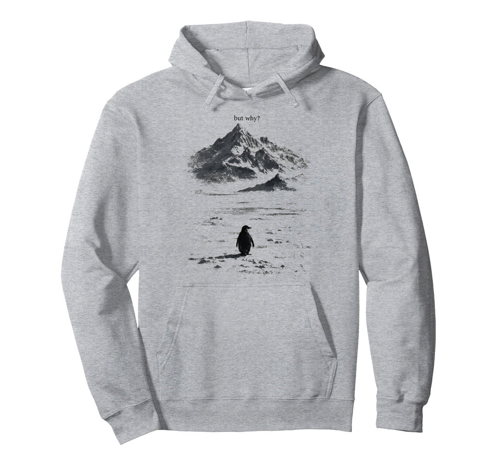 Lone Penguin Mountain 90S Escape Hoodie - Custom Art Print for Adults - T-Shirt, Sweatshirt, Hoodie
