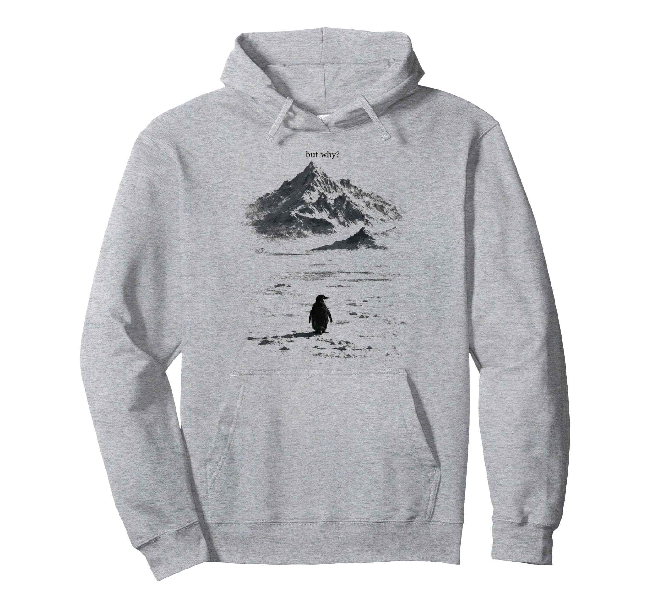Lone Penguin Mountain 90S Escape Hoodie - Custom Art Print for Adults - T-Shirt, Sweatshirt, Hoodie