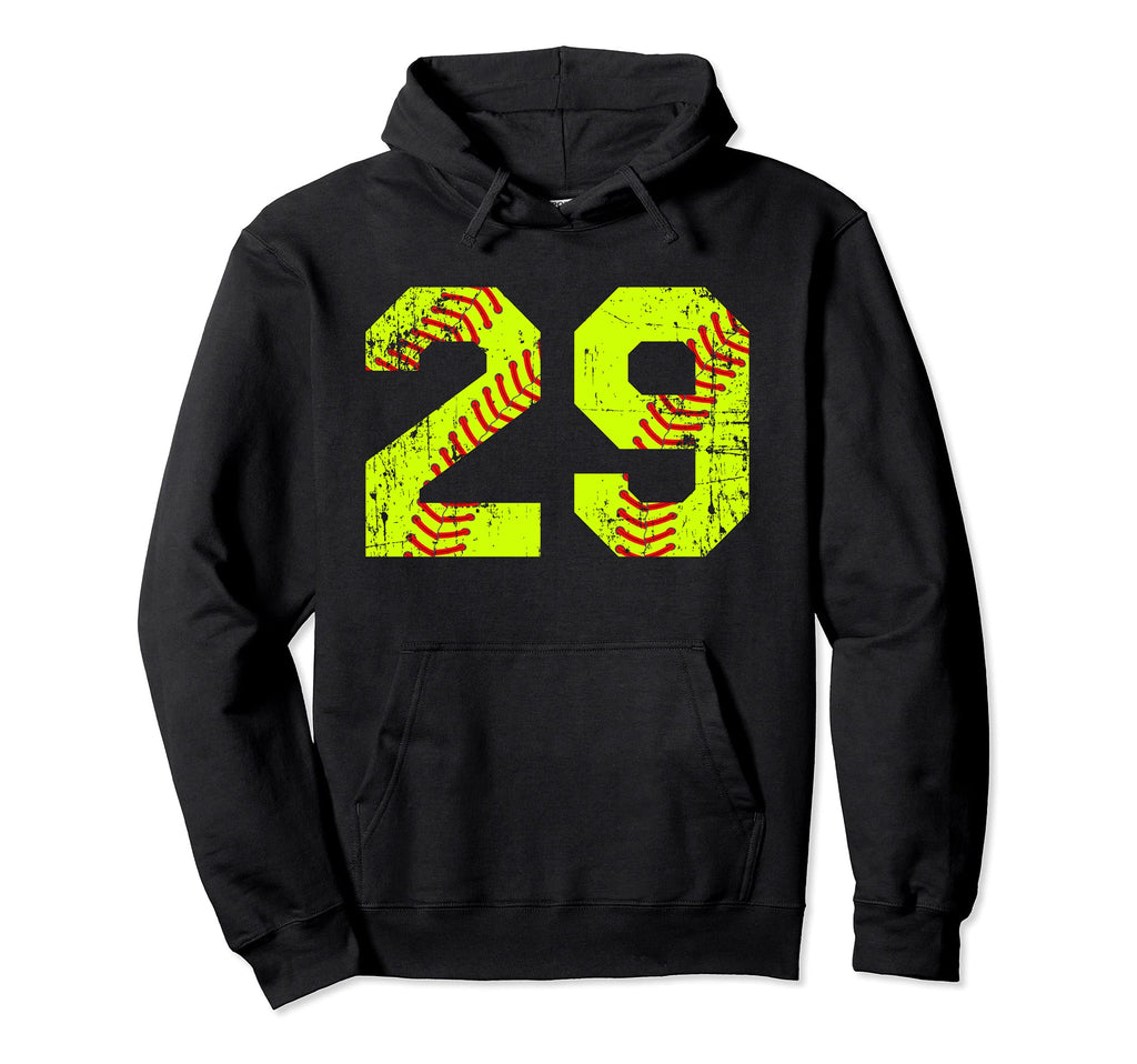 Softball 29 Jersey Number Hoodie - Aesthetic Graphic Unisex - T-Shirt, Sweatshirt, Hoodie