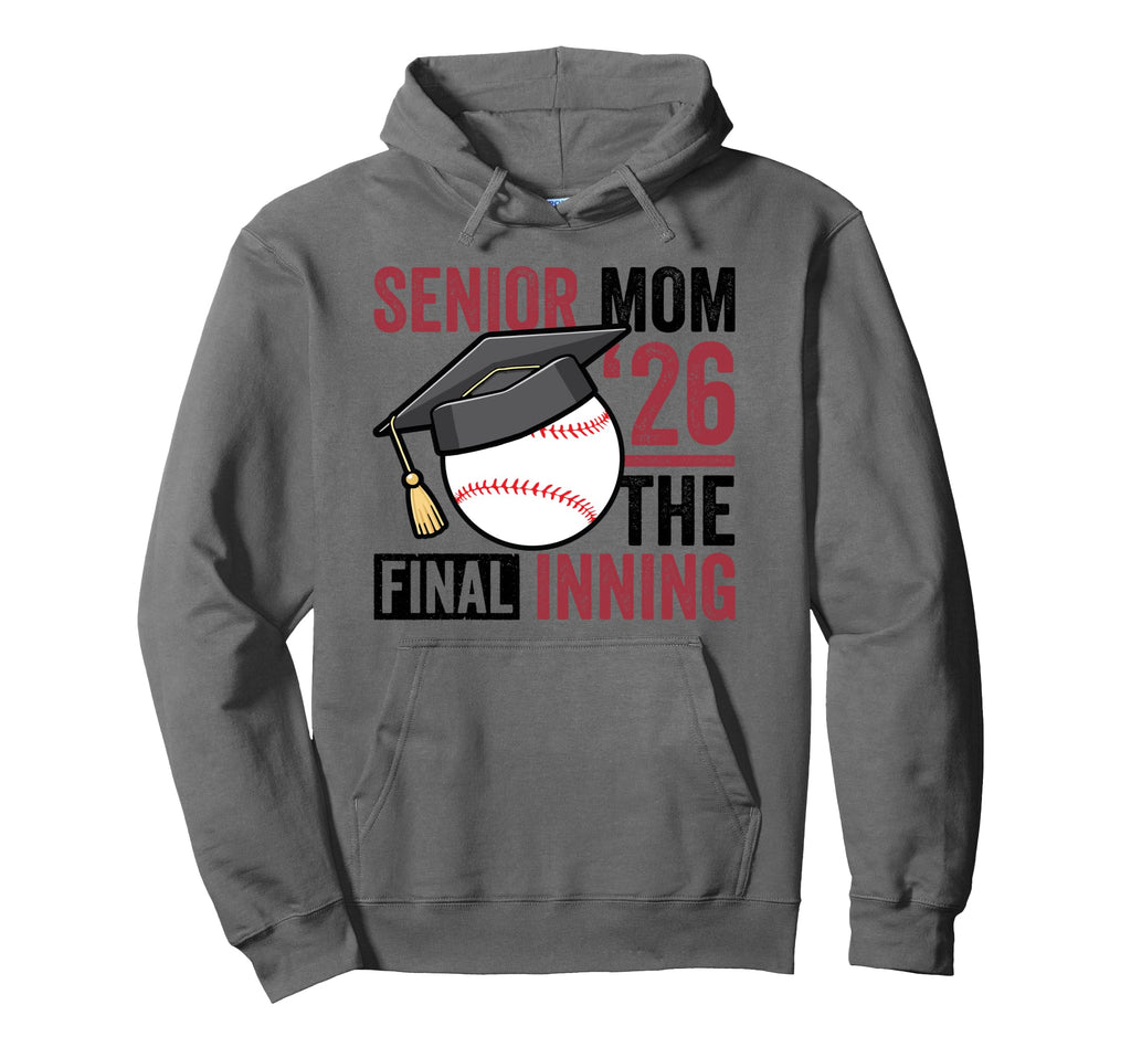 Graduation Baseball Senior Mom 2026 Hoodie - Aesthetic Graphic for Adults - T-Shirt, Sweatshirt, Hoodie