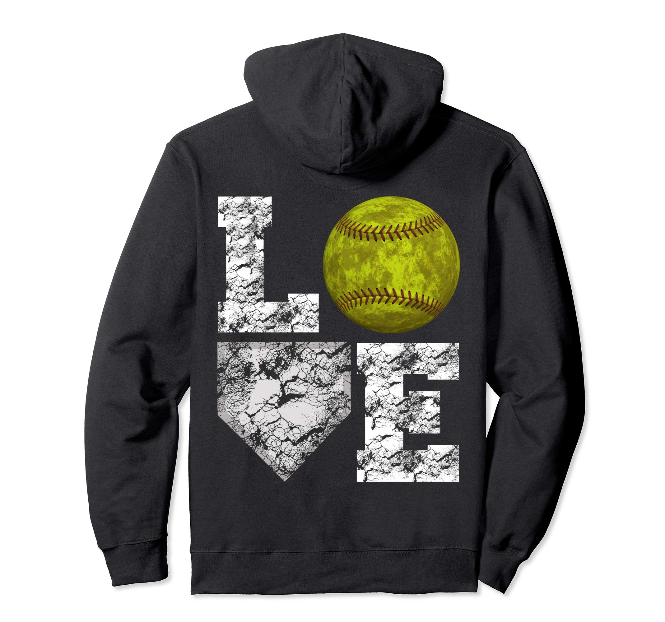 Softball Distressed Ball Mom Love Hoodie - Graphic Print Unisex - T-Shirt, Sweatshirt, Hoodie