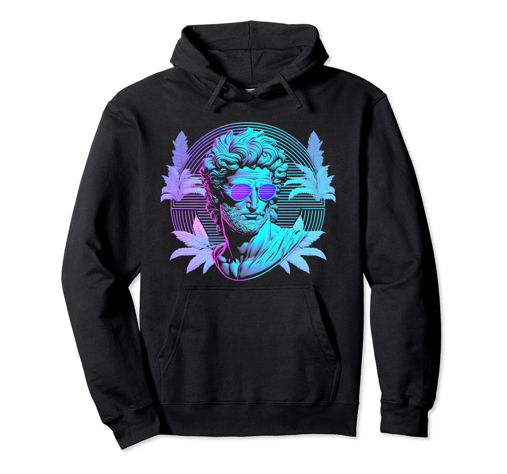 Greek Statue Vaporwave Retrowave Hoodie - Fun Novelty Design Men Women - T-Shirt, Sweatshirt, Hoodie