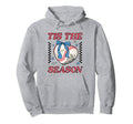 Baseball Heart Bow Distressed Sports Fan Hoodie - Graphic Print for Adults - T-Shirt, Sweatshirt, Hoodie