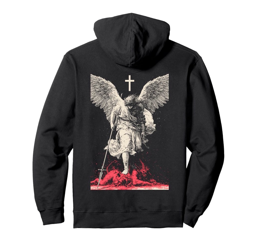 Saint Michael Archangel Streetwear Hoodie - Fun Novelty Design for Adults - T-Shirt, Sweatshirt, Hoodie