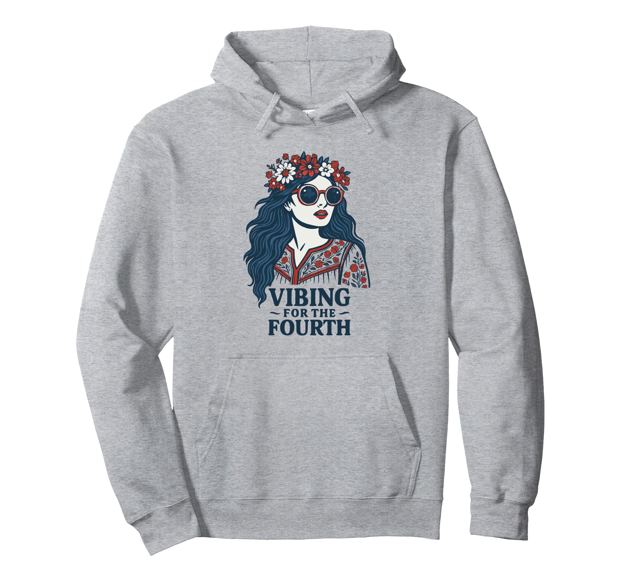 Vibing Fourth 4Th July Hoodie - Trendy Graphic Unisex - T-Shirt, Sweatshirt, Hoodie