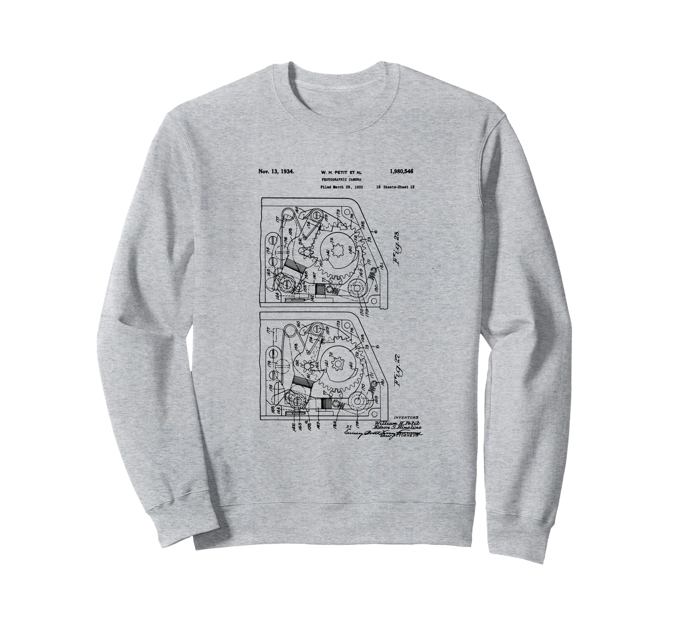 Camera Photographic Patent 1934 Drawing Sweatshirt - Graphic Print Unisex - T-Shirt, Sweatshirt, Hoodie