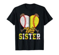 Sister Both Ball Sister Half Softball T-Shirt - Novelty Apparel Unisex - T-Shirt, Sweatshirt, Hoodie
