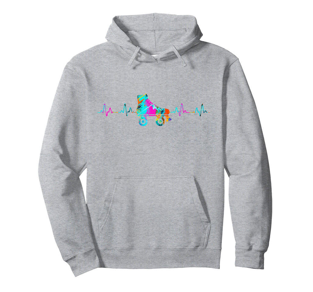Roller Skating Skate Heartbeat Hoodie - Unique Graphic Men Women - T-Shirt, Sweatshirt, Hoodie
