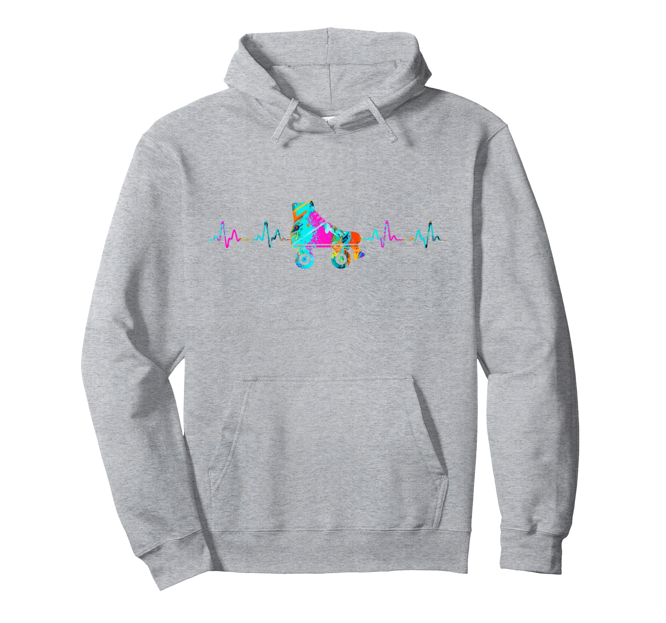Roller Skating Skate Heartbeat Hoodie - Unique Graphic Men Women - T-Shirt, Sweatshirt, Hoodie