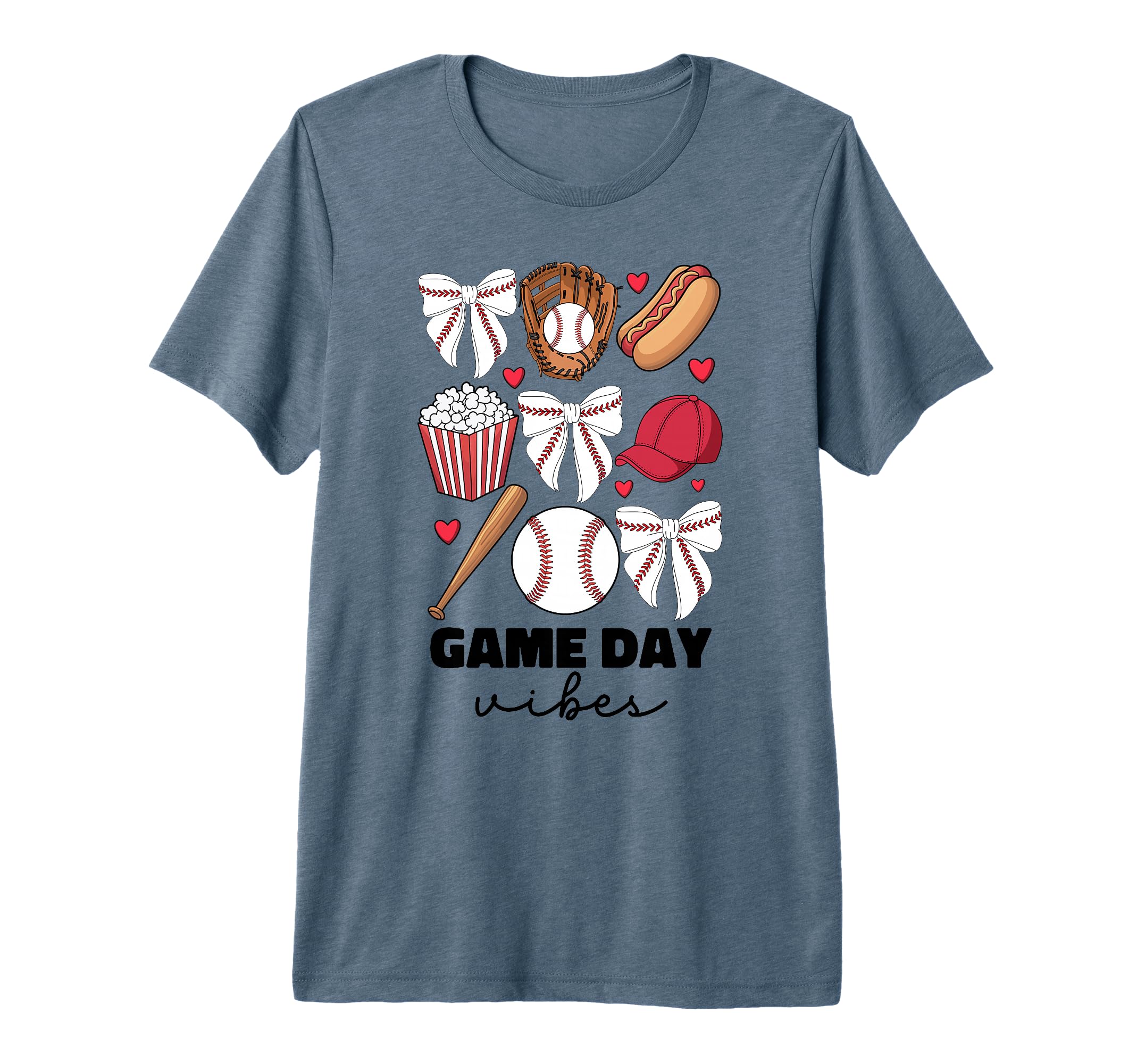 Game Day Vibes Coquette Bow Baseball T-Shirt - Aesthetic Graphic Men Women - T-Shirt, Sweatshirt, Hoodie
