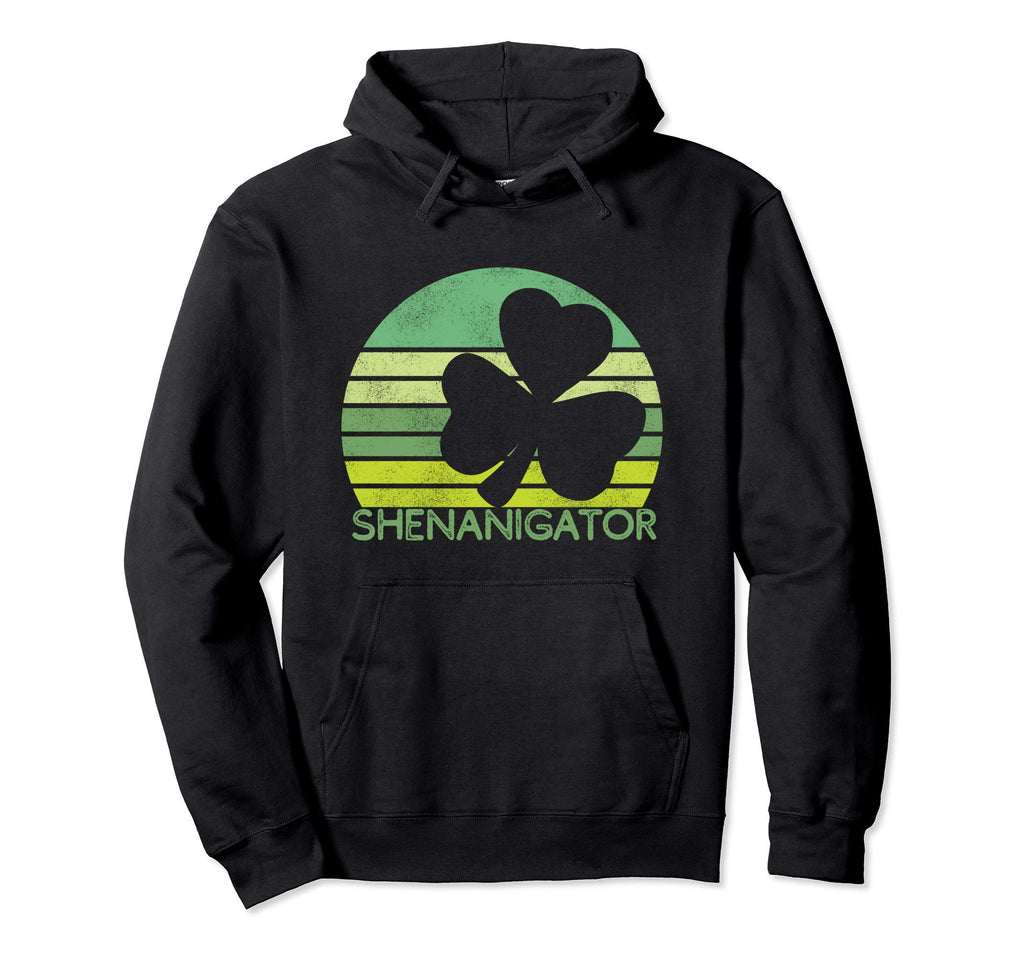 Shenanigator Sunset Distressed Half Hoodie - Trendy Graphic Men Women - T-Shirt, Sweatshirt, Hoodie