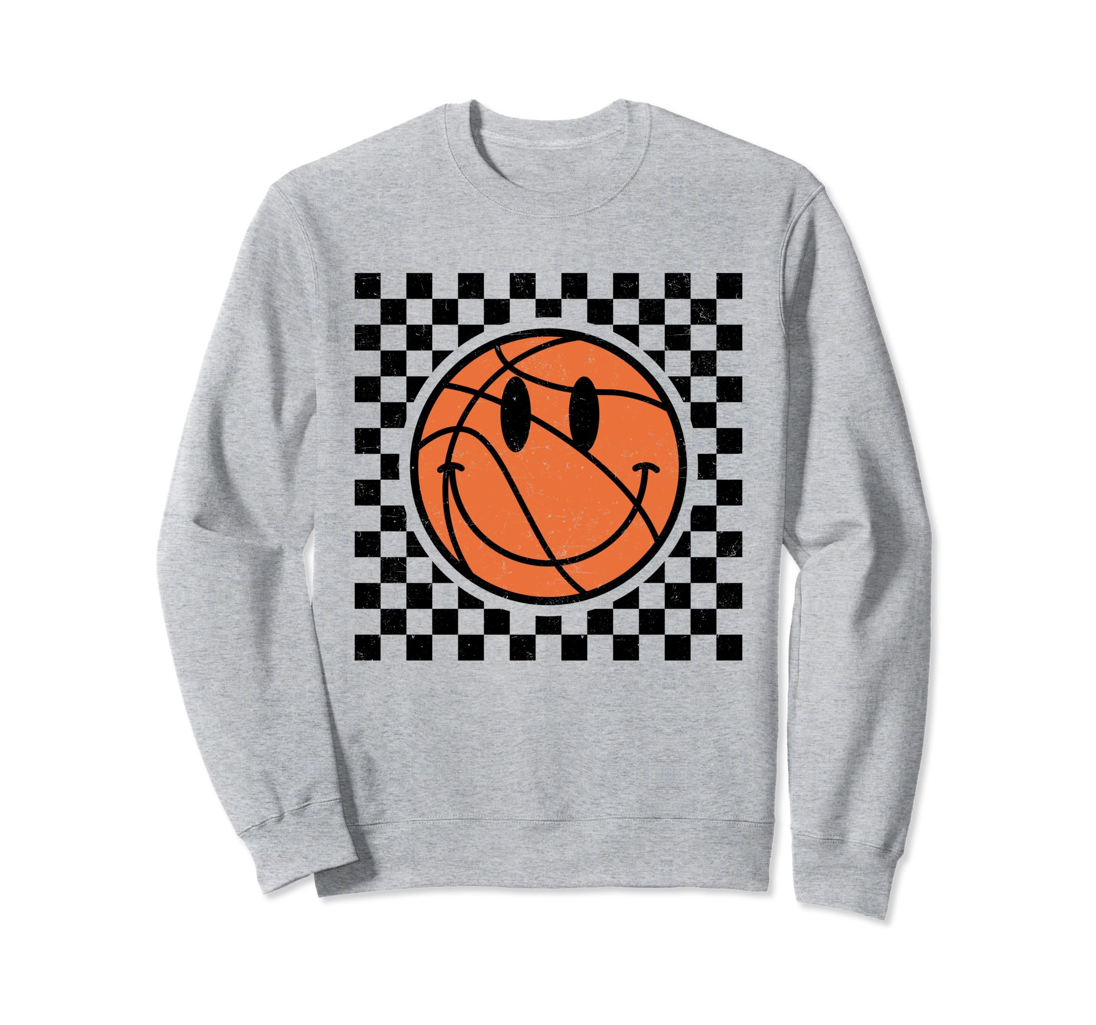 Game Day Basketball Smile Face Sweatshirt - Casual Everyday Wear Unisex - T-Shirt, Sweatshirt, Hoodie