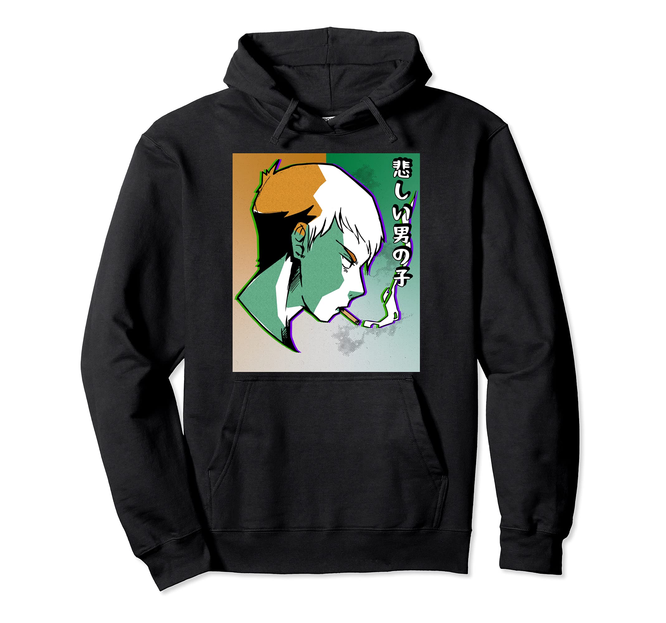 Japanese Vaporwave Sad Anime Aesthetic Hoodie - Custom Art Print Unisex - T-Shirt, Sweatshirt, Hoodie