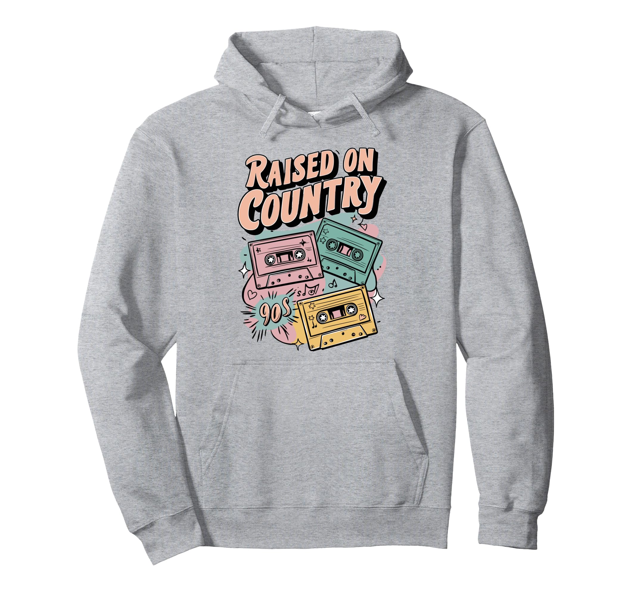 Raised Country Music Nostalgic 90S Hoodie - Aesthetic Graphic for Adults - T-Shirt, Sweatshirt, Hoodie