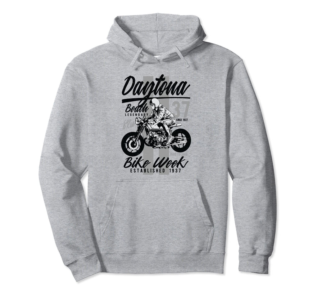 Daytona Beach Bike Week Distressed Hoodie - Fun Novelty Design for Adults - T-Shirt, Sweatshirt, Hoodie