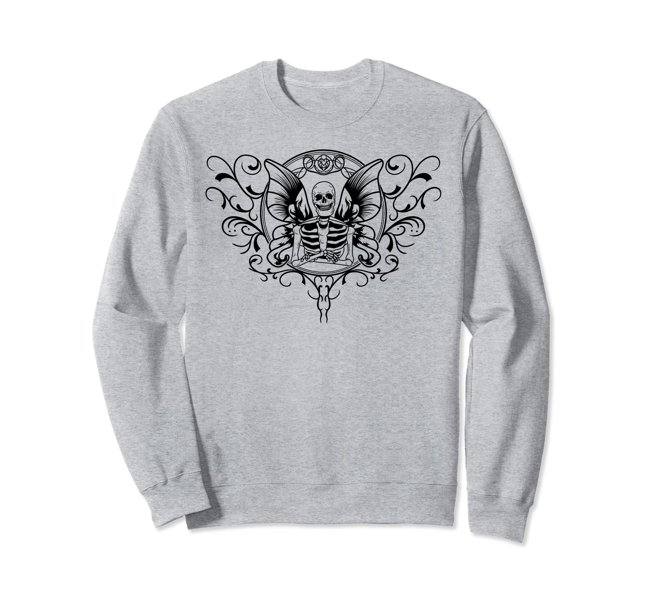 Skeleton Fairy Wings Dark Grunge Sweatshirt - Graphic Print Men Women - T-Shirt, Sweatshirt, Hoodie