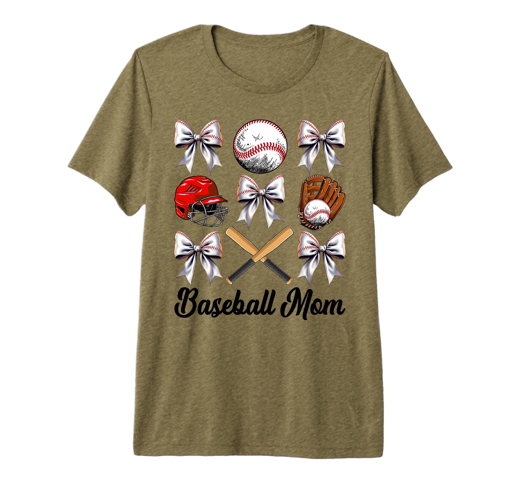 Baseball Mama Bow Baseball Mom Mothers T-Shirt - Graphic Print for Adults - T-Shirt, Sweatshirt, Hoodie