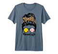 Nana Life Messy Bun Hair Funny Baseball T-Shirt - Graphic Print Unisex - T-Shirt, Sweatshirt, Hoodie