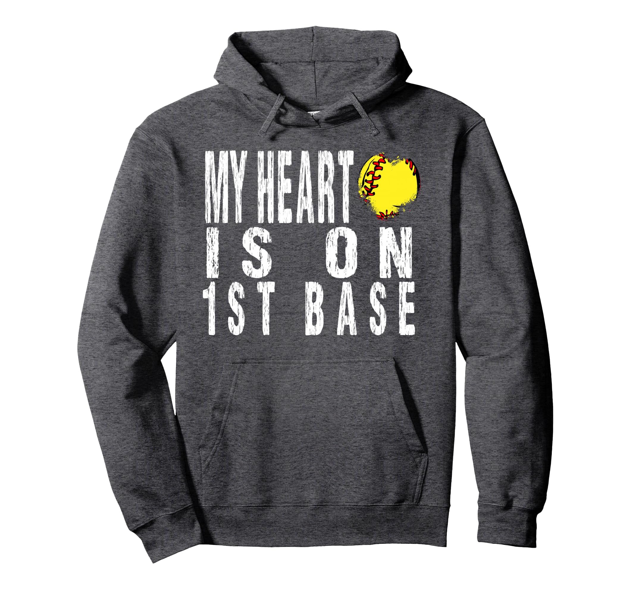 My Heart Is 1St Base Baseball Softball Hoodie - Unique Graphic for Adults - T-Shirt, Sweatshirt, Hoodie