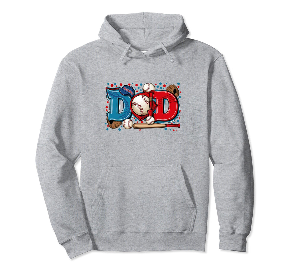 Dad Baseball Fathers Day Hoodie - Custom Art Print Men Women - T-Shirt, Sweatshirt, Hoodie