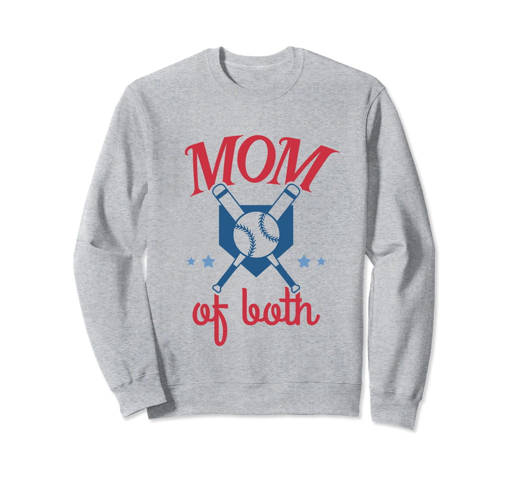 Mom Both Softball Baseball Mama Moms Sweatshirt - Graphic Print Unisex - T-Shirt, Sweatshirt, Hoodie