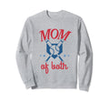 Mom Both Softball Baseball Mama Moms Sweatshirt - Graphic Print Unisex - T-Shirt, Sweatshirt, Hoodie