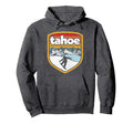Lake Tahoe Snowboard Distressed Hoodie - Novelty Apparel Men Women - T-Shirt, Sweatshirt, Hoodie